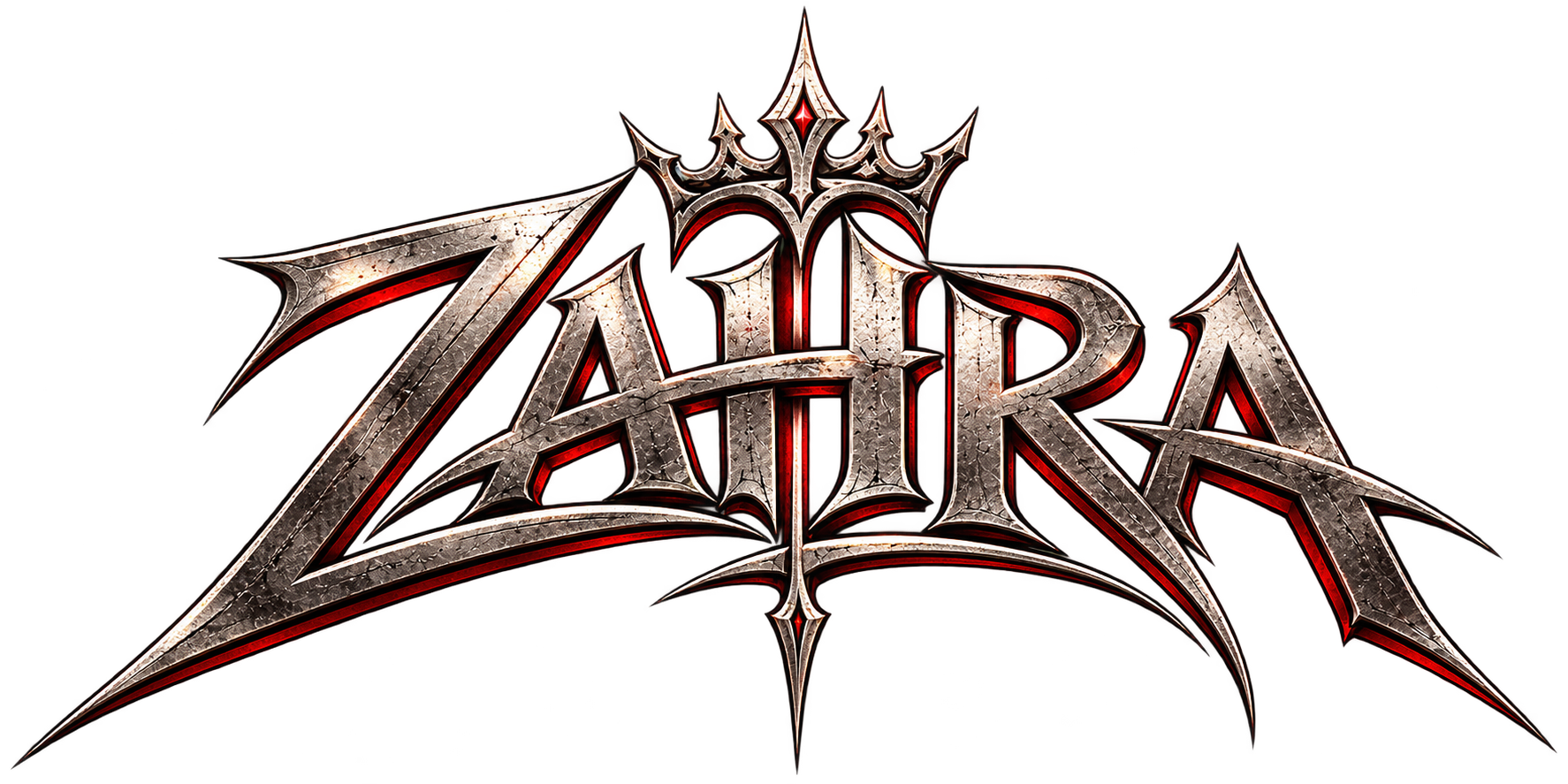 Zahra crowned metal logo